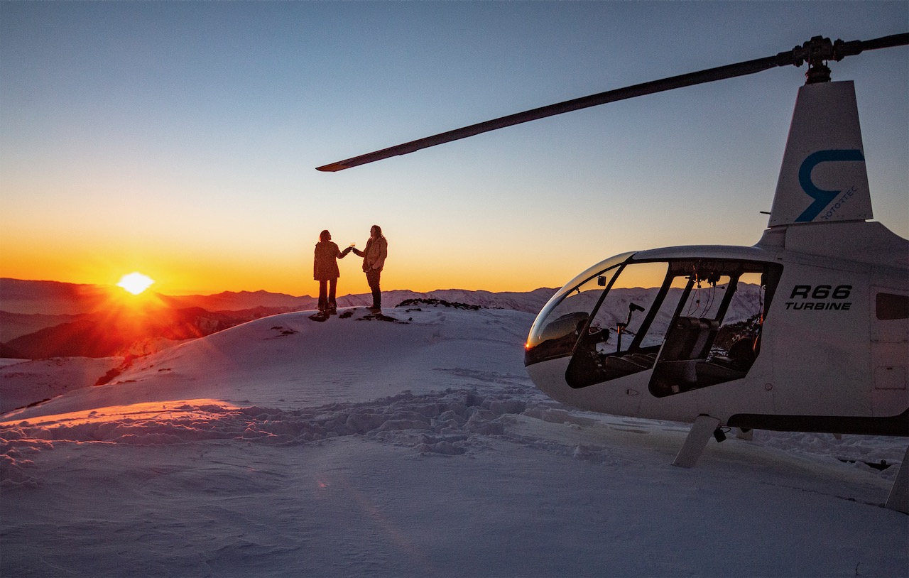 Sunset Heli Flight over Santiago